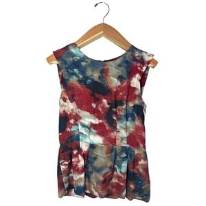 Walter Baker Sleeveless Peplum Top Blouse Multicolor Small